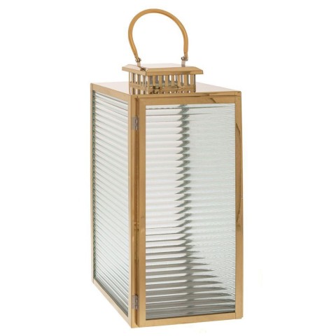 LANTERNA IN METALLO ORO 22X23X48CM